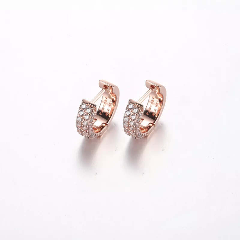 (imagen para) Pandora Pendientes de Aro Doble con Pavé Timeless - 282622C01 - Ver 2