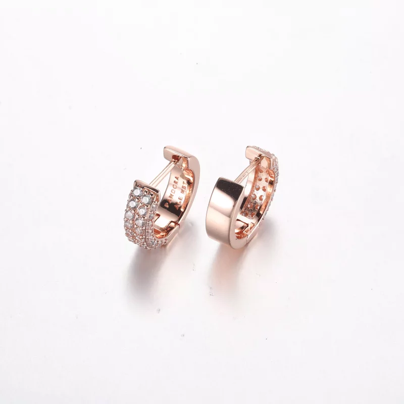 (imagen para) Pandora Pendientes de Aro Doble con Pavé Timeless - 282622C01 - Ver 3