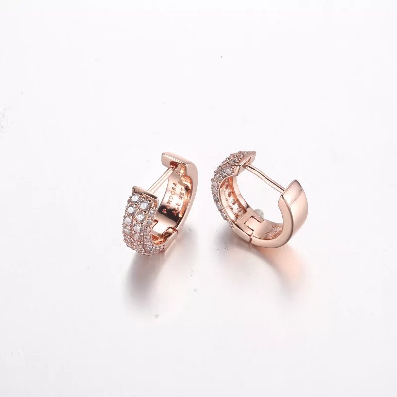 (imagen para) Pandora Pendientes de Aro Doble con Pavé Timeless - 282622C01 - Ver 4