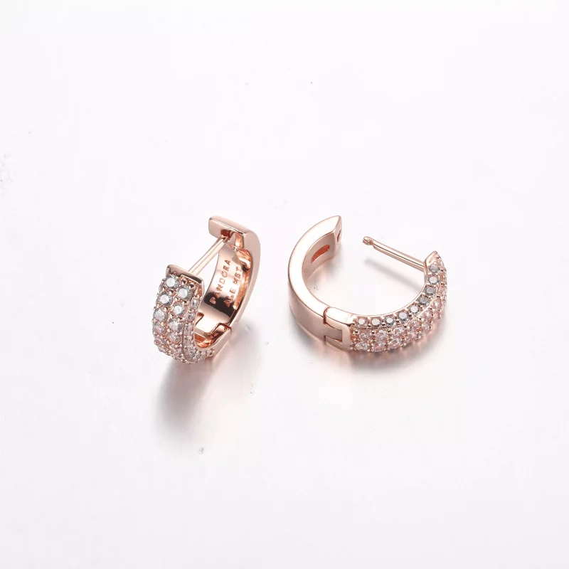(imagen para) Pandora Pendientes de Aro Doble con Pavé Timeless - 282622C01 - Ver 5