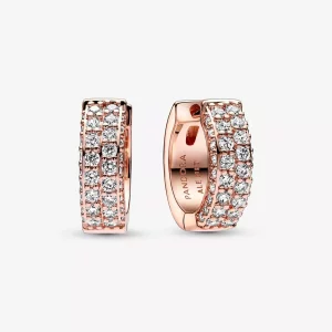 (imagen para) Pandora Pendientes de Aro Doble con Pavé Timeless - 282622C01