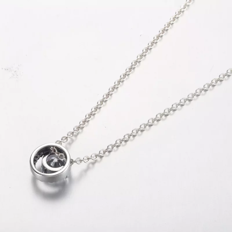 (imagen para) Pendiente colgante de collar Pandora Sparkling Round Halo - 361174C01-45 - Ver 3