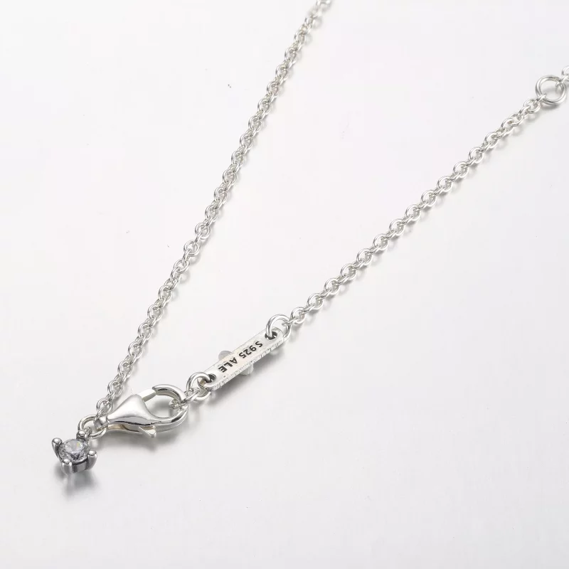 (imagen para) Pendiente colgante de collar Pandora Sparkling Round Halo - 361174C01-45 - Ver 4