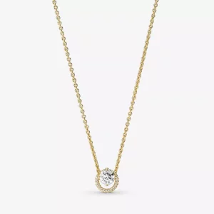 (imagen para) Pendiente colgante de collar Pandora Sparkling Round Halo - 361174C01-45