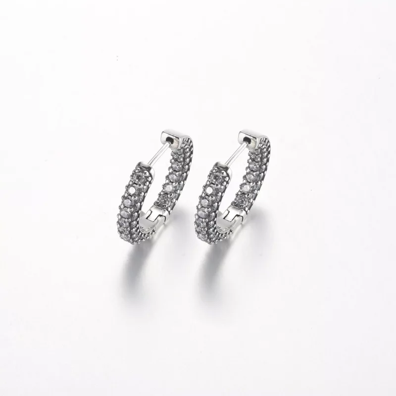(imagen para) Pendientes de Aro de una Fila Timeless Pavé de Pandora - 292624C01 - Ver 2