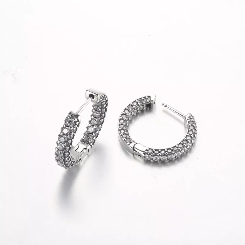 (imagen para) Pendientes de Aro de una Fila Timeless Pavé de Pandora - 292624C01 - Ver 5