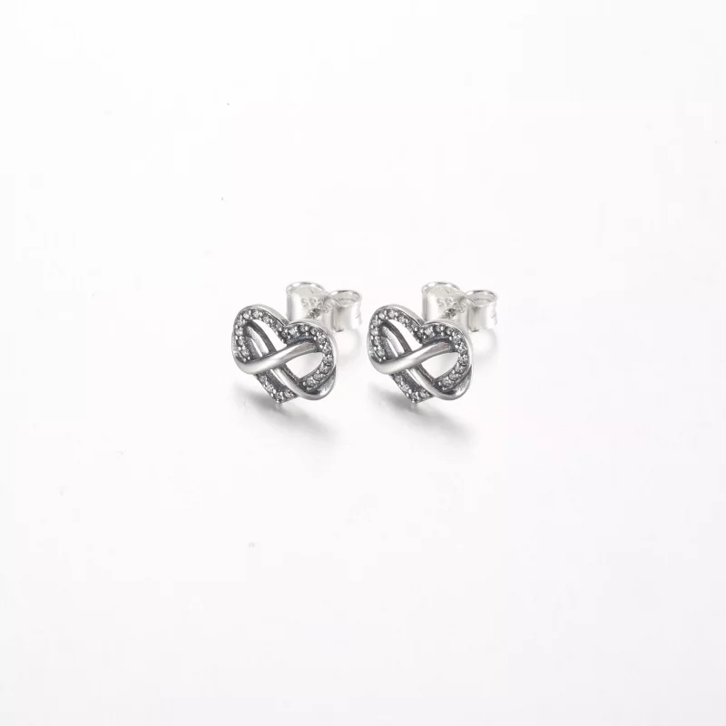 (imagen para) Pendientes de botón con corazón infinito brillante de Pandora - 292667C01 - Ver 2