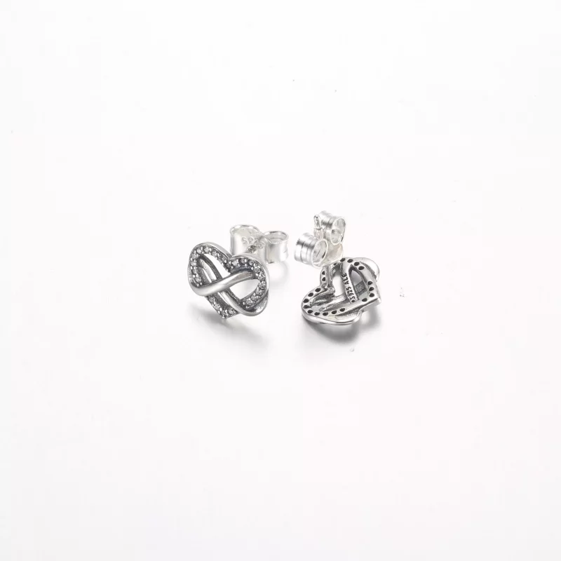 (imagen para) Pendientes de botón con corazón infinito brillante de Pandora - 292667C01 - Ver 4
