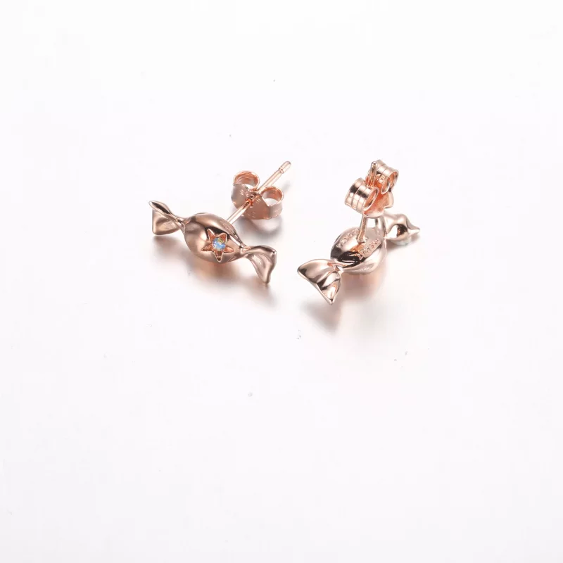 (imagen para) Pendientes Pandora Wrapped Candy chapados en oro rosa de 14k - 282638C01 - Ver 4