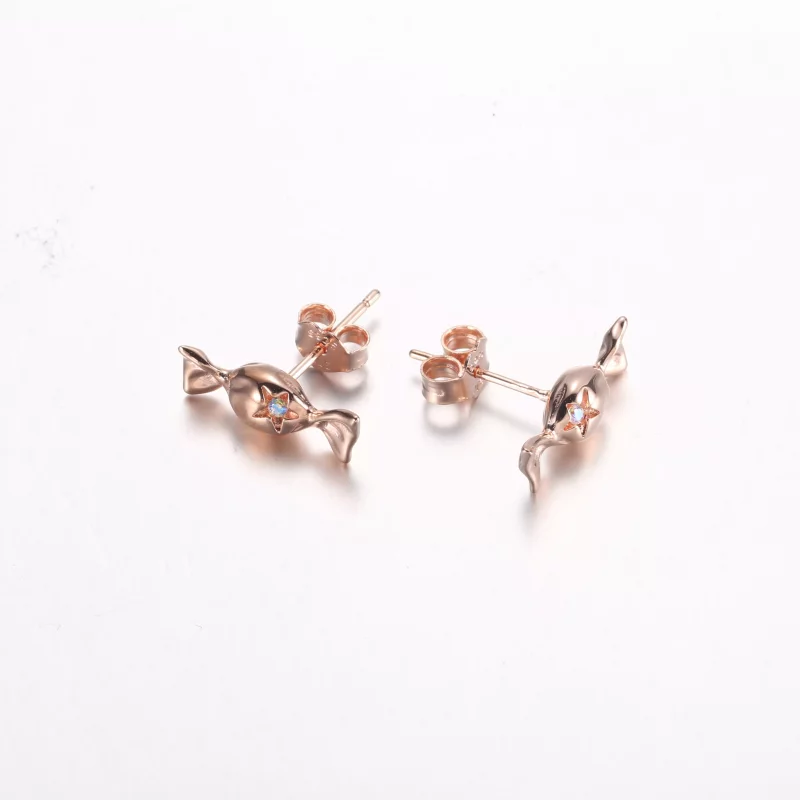 (imagen para) Pendientes Pandora Wrapped Candy chapados en oro rosa de 14k - 282638C01 - Ver 5