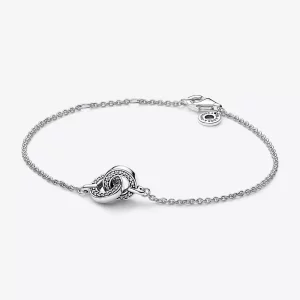 (imagen para) Pulsera de cadena entrelazada Pandora Signature Pavé - 592742C01