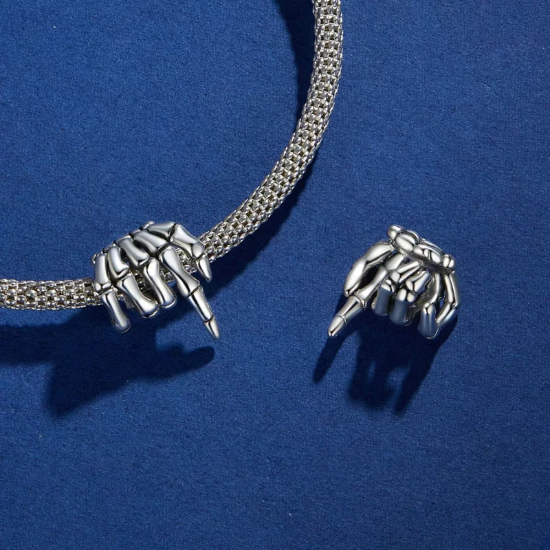 (imagen para) Amuleto de Mano de Esqueleto de Estilo Pandora - BSC909 - Ver 4