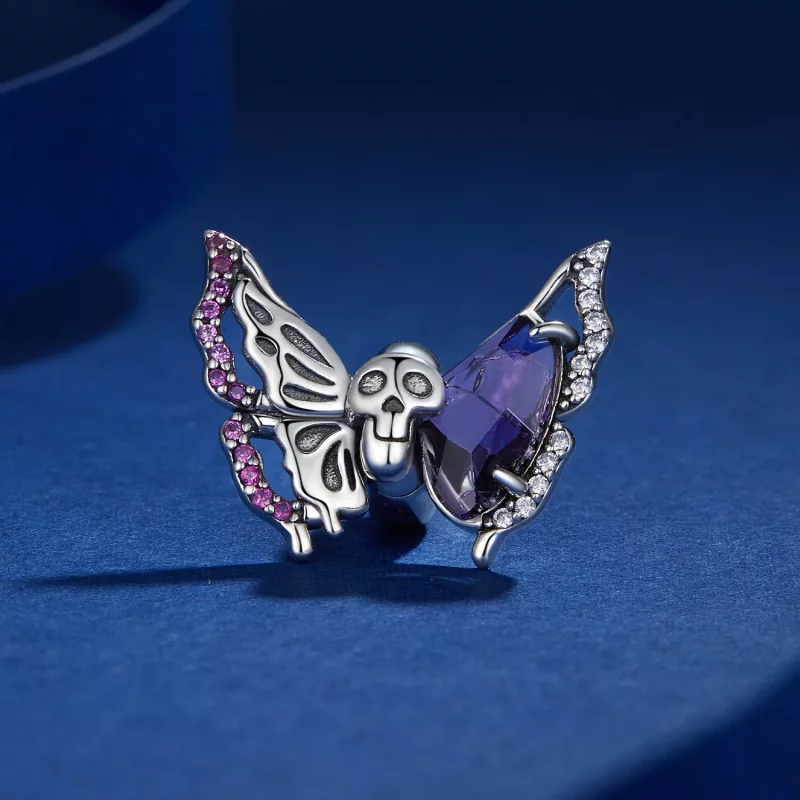 (imagen para) Amuleto de mariposa esqueleto estilo Pandora - BSC911 - Ver 2