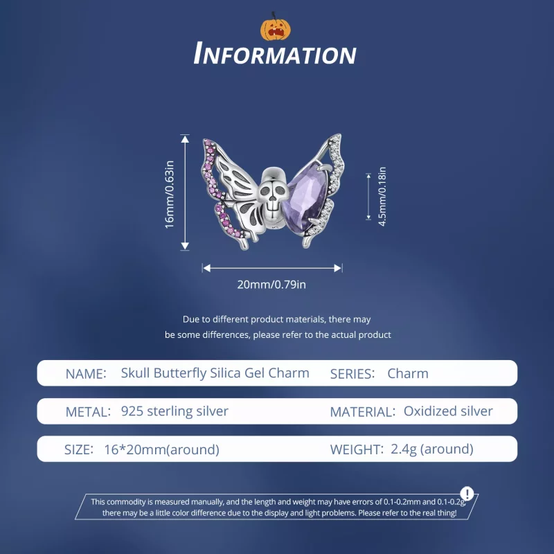 (imagen para) Amuleto de mariposa esqueleto estilo Pandora - BSC911 - Ver 5