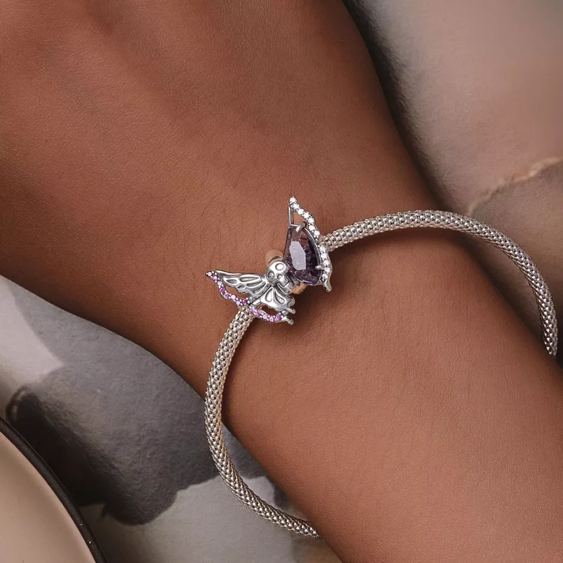 (imagen para) Amuleto de mariposa esqueleto estilo Pandora - BSC911 - Ver 7