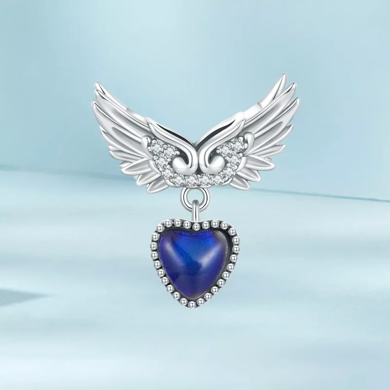 (imagen para) Amuleto de Piedra Emocional con alas al estilo Pandora - SCC2581 - Ver 2