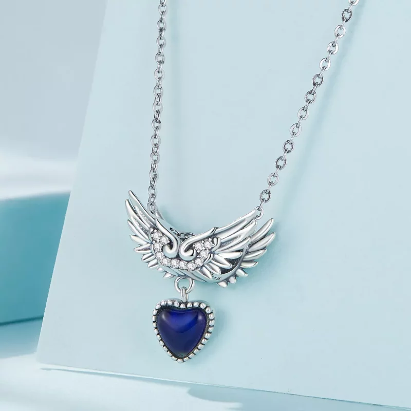 (imagen para) Amuleto de Piedra Emocional con alas al estilo Pandora - SCC2581 - Ver 3