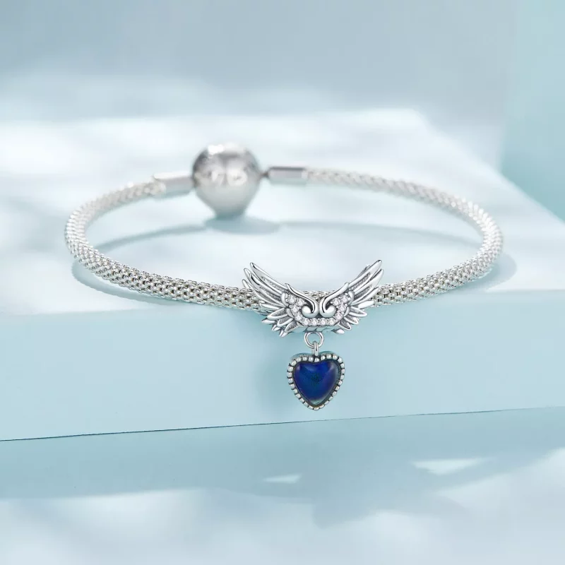 (imagen para) Amuleto de Piedra Emocional con alas al estilo Pandora - SCC2581 - Ver 5