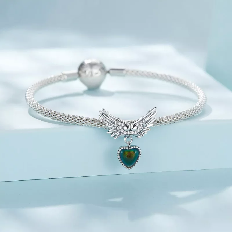 (imagen para) Amuleto de Piedra Emocional con alas al estilo Pandora - SCC2581 - Ver 6