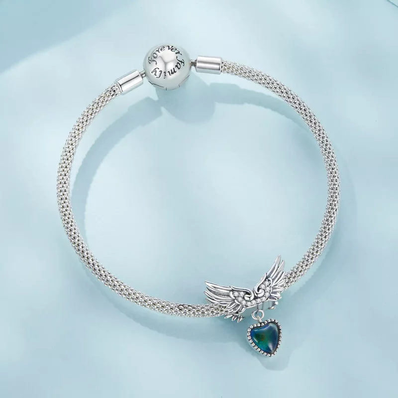 (imagen para) Amuleto de Piedra Emocional con alas al estilo Pandora - SCC2581 - Ver 8
