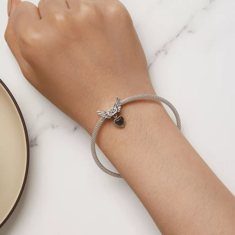(imagen para) Amuleto de Piedra Emocional con alas al estilo Pandora - SCC2581 - Ver 9