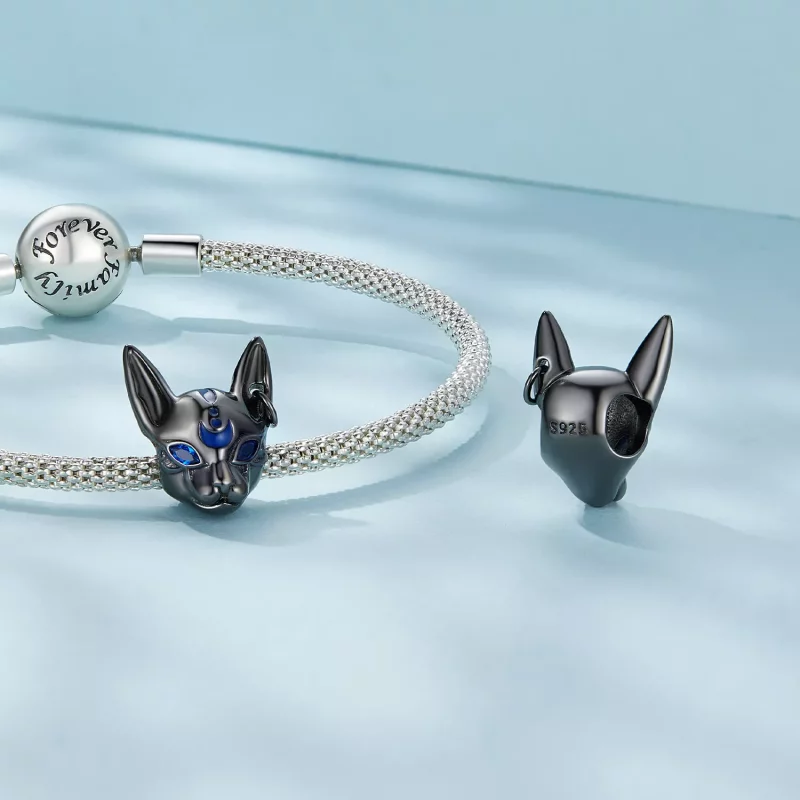 (imagen para) Amuleto estilo Pandora del Dios Gato Egipcio - SCC2592 - Ver 4