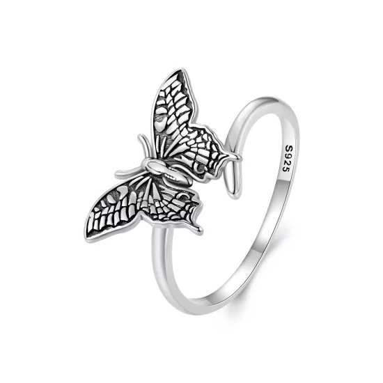(imagen para) Anillo abierto con estilo Pandora de mariposa - SCR966-E