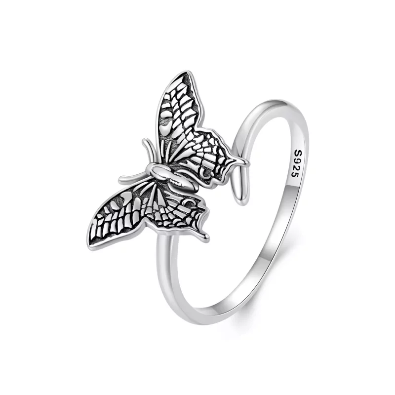 (imagen para) Anillo abierto con estilo Pandora de mariposa - SCR966-E