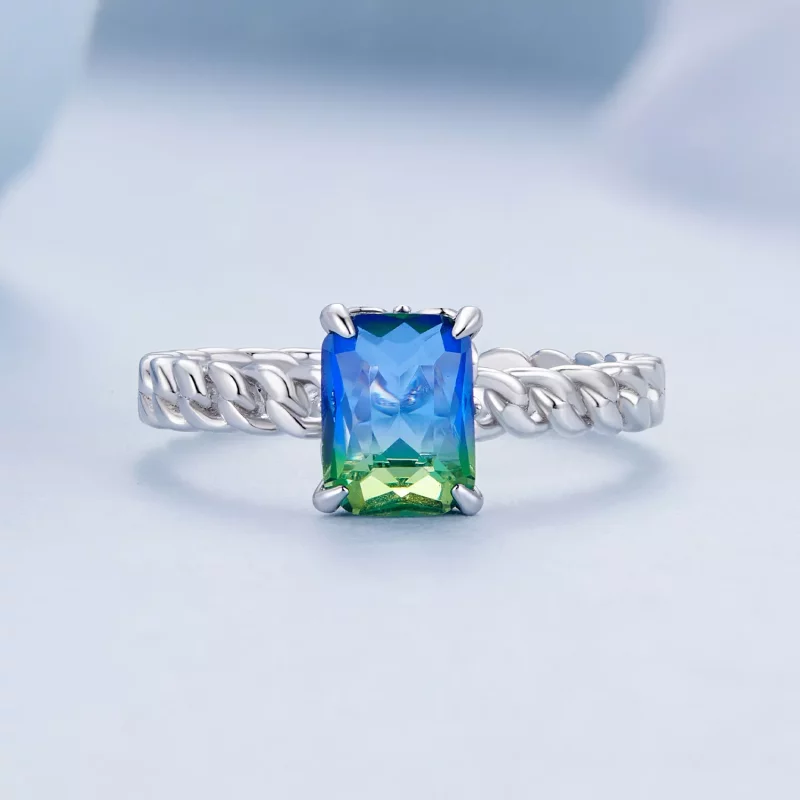 (imagen para) Anillo abierto de cadena de estilo Pandora - BSR476-E - Ver 3
