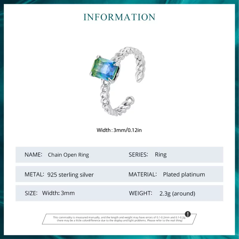 (imagen para) Anillo abierto de cadena de estilo Pandora - BSR476-E - Ver 6