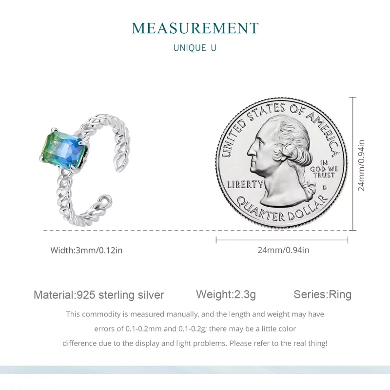 (imagen para) Anillo abierto de cadena de estilo Pandora - BSR476-E - Ver 7