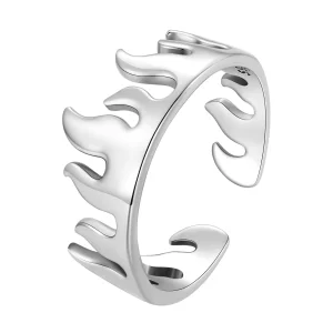 (imagen para) Anillo abierto de estilo Pandora con diseño de llama - SCR914