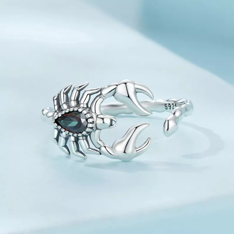 (imagen para) Anillo abierto de estilo Pandora retro con escorpión - SCR974-E - Ver 3