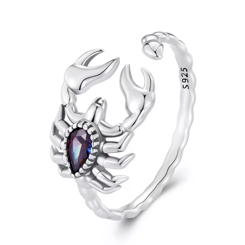 (imagen para) Anillo abierto de estilo Pandora retro con escorpión - SCR974-E