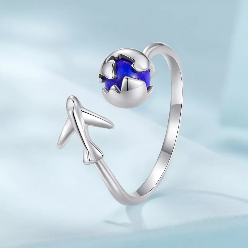(imagen para) Anillo abierto estilo Pandora Alrededor del Mundo - SCR959-E - Ver 2