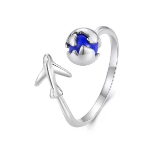 (imagen para) Anillo abierto estilo Pandora Alrededor del Mundo - SCR959-E