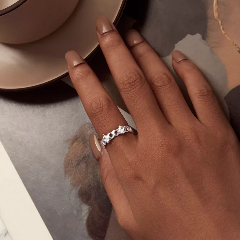(imagen para) Anillo abierto estilo Pandora con cadena - SCR977-E - Ver 5