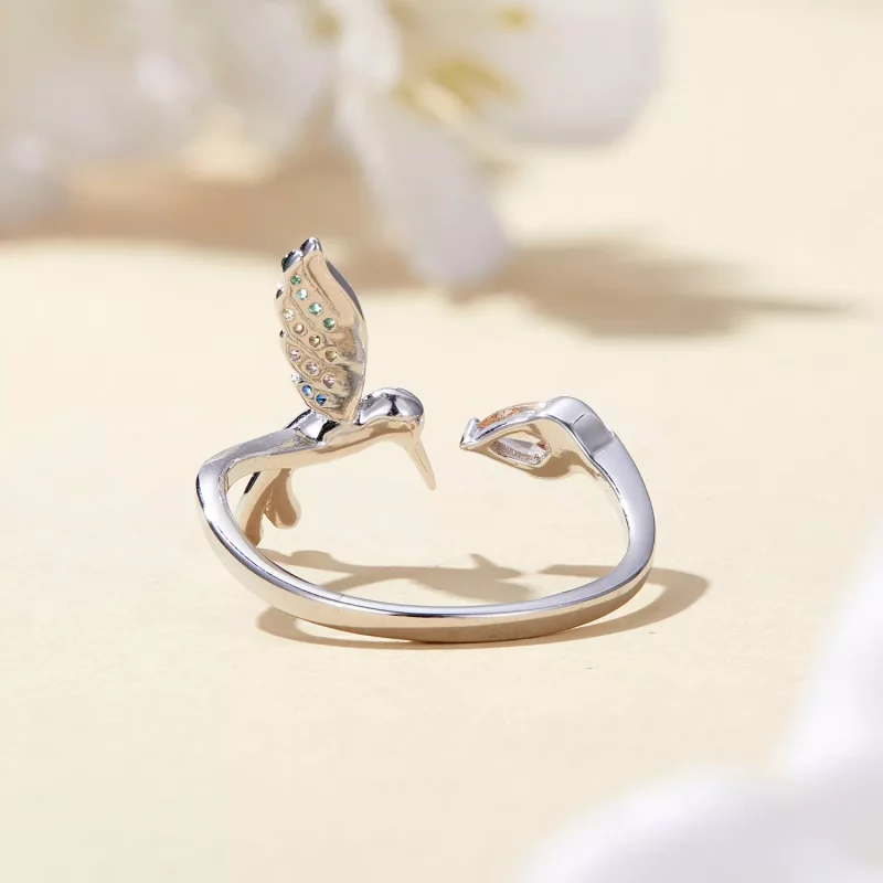(imagen para) Anillo abierto estilo Pandora con colibrí - BSR391 - Ver 4