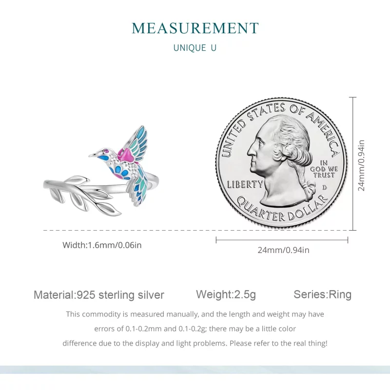 (imagen para) Anillo abierto estilo Pandora con Martín Pescador - BSR483-E - Ver 7