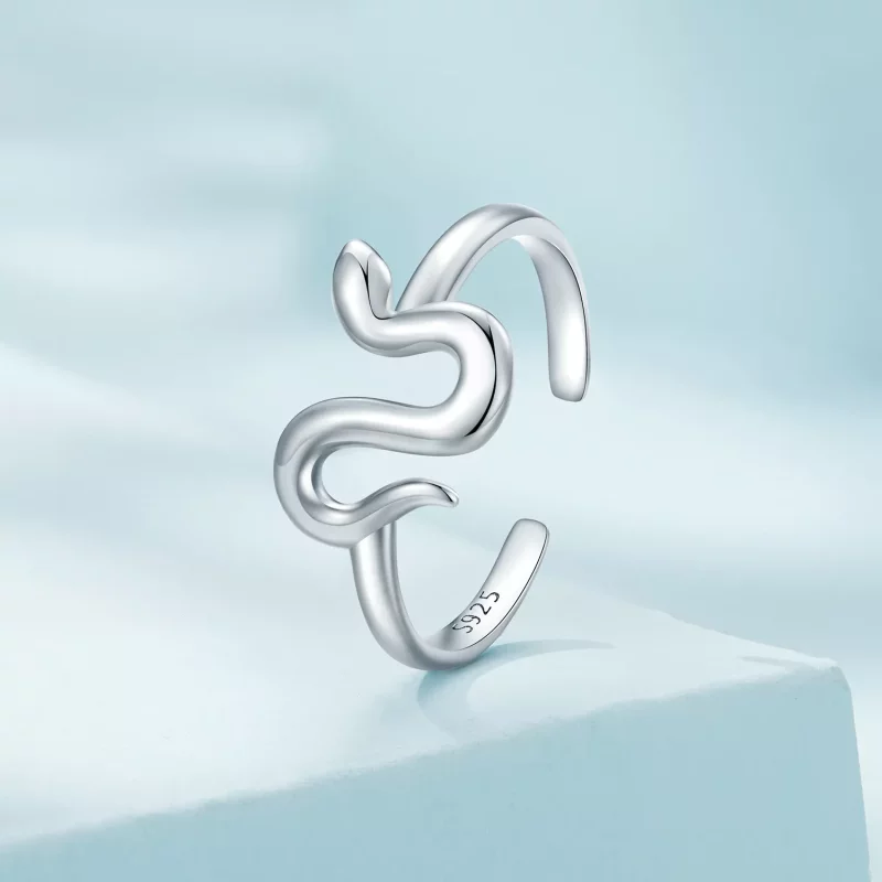(imagen para) Anillo abierto estilo serpiente en estilo Pandora - SCR926 - Ver 2