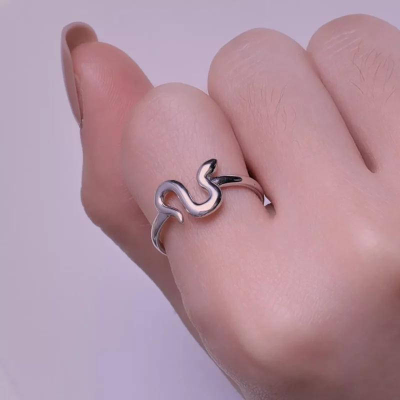 (imagen para) Anillo abierto estilo serpiente en estilo Pandora - SCR926 - Ver 7
