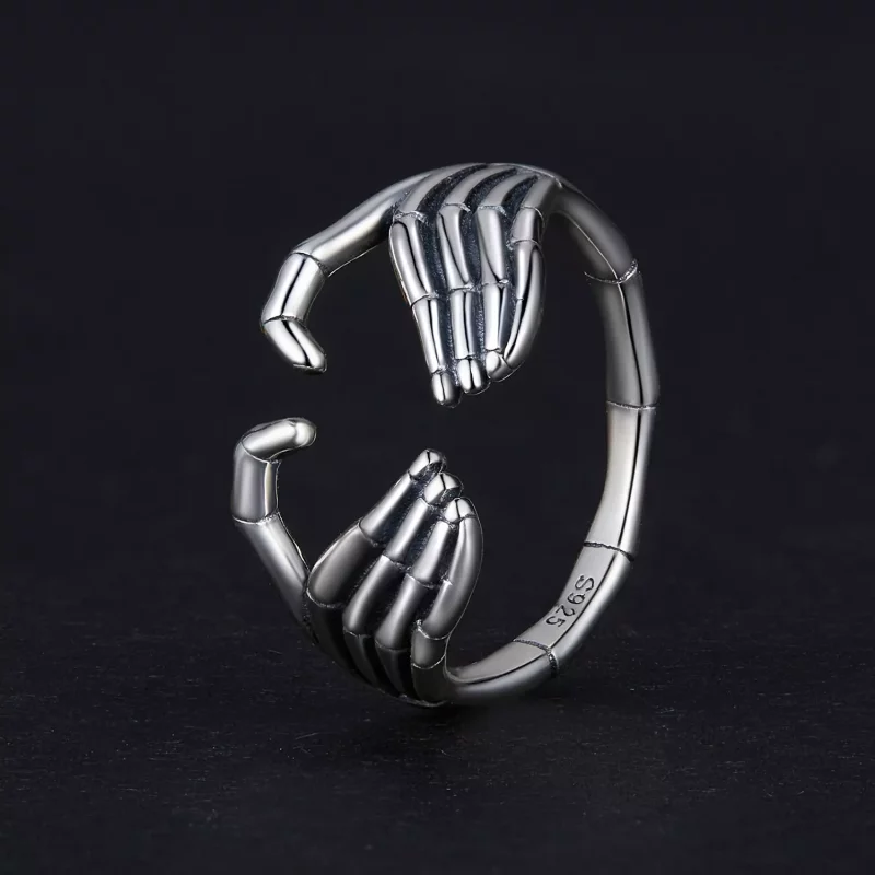 (imagen para) Anillo con estilo Pandora en forma de mano de esqueleto - SCR971-E - Ver 2