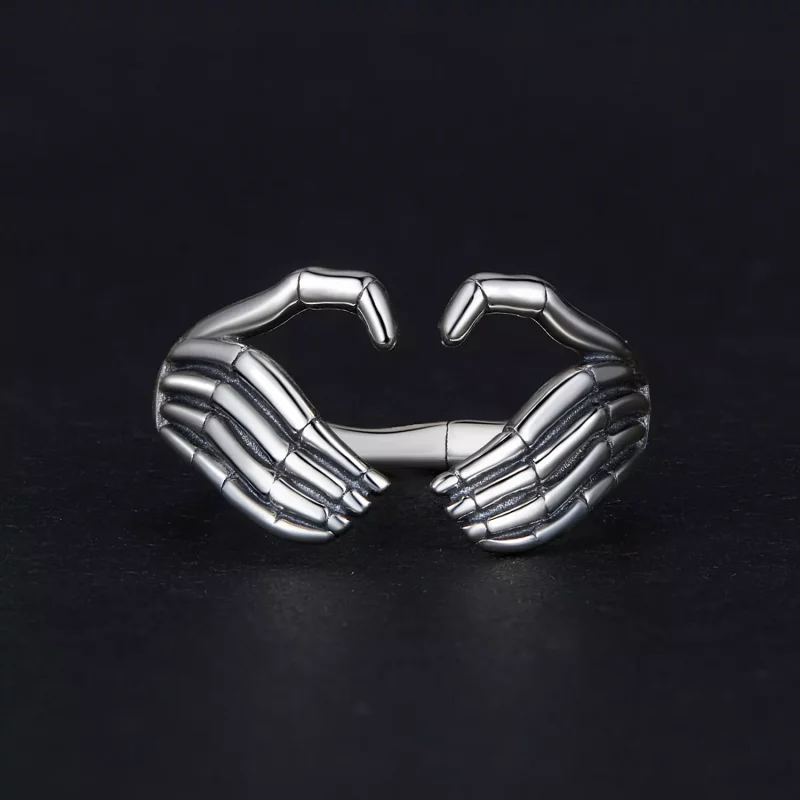 (imagen para) Anillo con estilo Pandora en forma de mano de esqueleto - SCR971-E - Ver 3