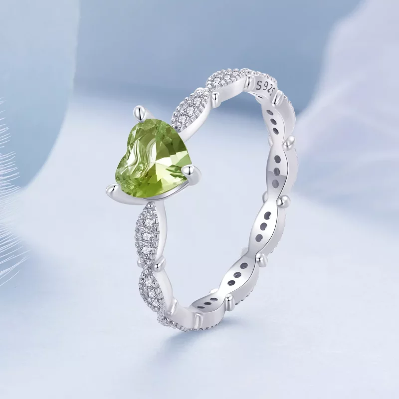 (imagen para) Anillo con forma de corazón estilo Pandora con camaleón - BSR479 - Ver 3
