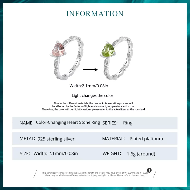 (imagen para) Anillo con forma de corazón estilo Pandora con camaleón - BSR479 - Ver 6