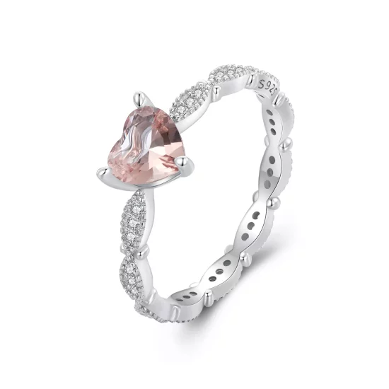 (imagen para) Anillo con forma de corazón estilo Pandora con camaleón - BSR479