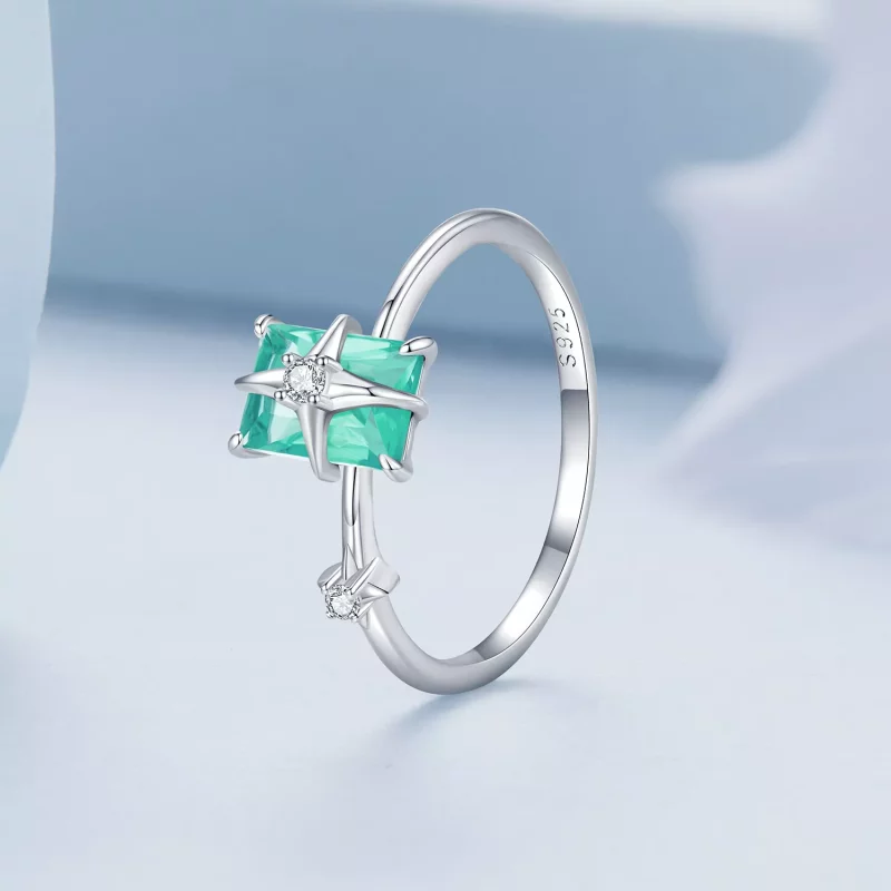 (imagen para) Anillo de apertura de cristal con estilo Pandora de Estrella - BSR416 - Ver 2