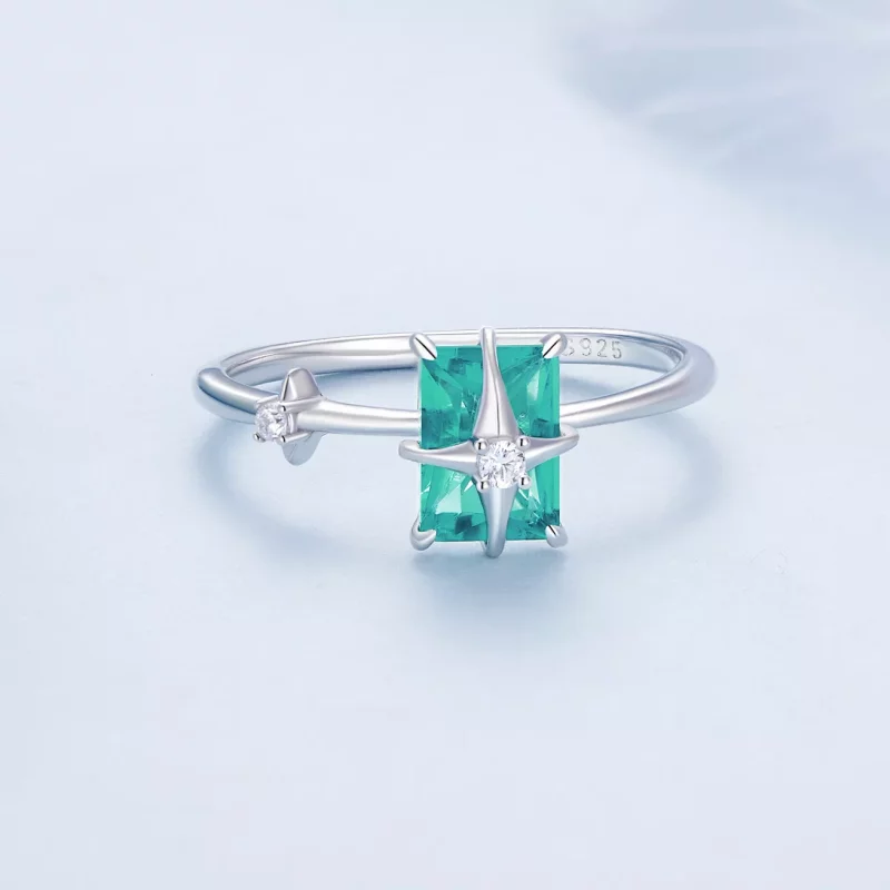 (imagen para) Anillo de apertura de cristal con estilo Pandora de Estrella - BSR416 - Ver 3