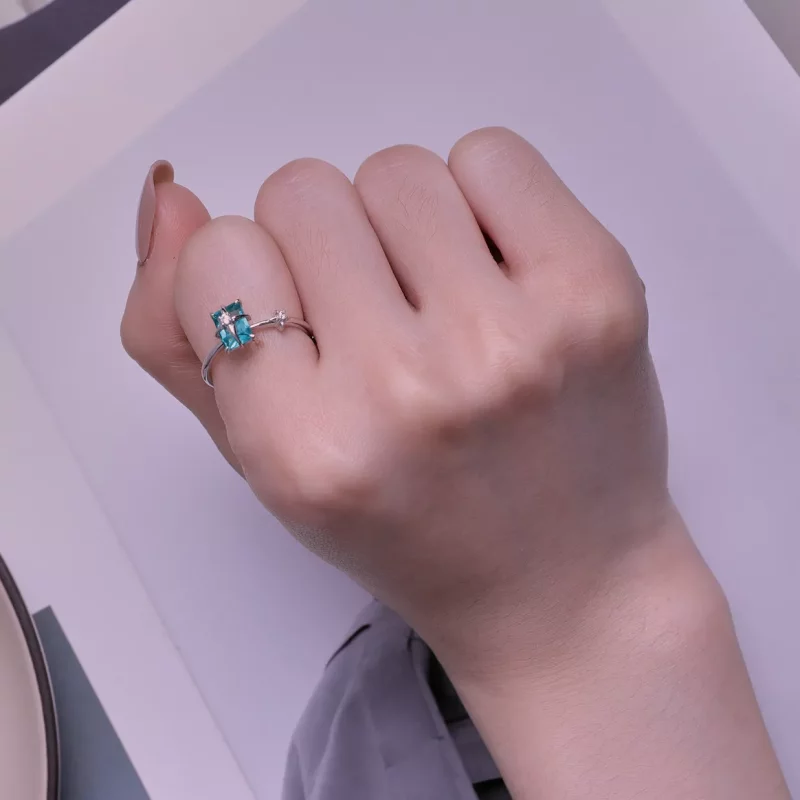 (imagen para) Anillo de apertura de cristal con estilo Pandora de Estrella - BSR416 - Ver 7