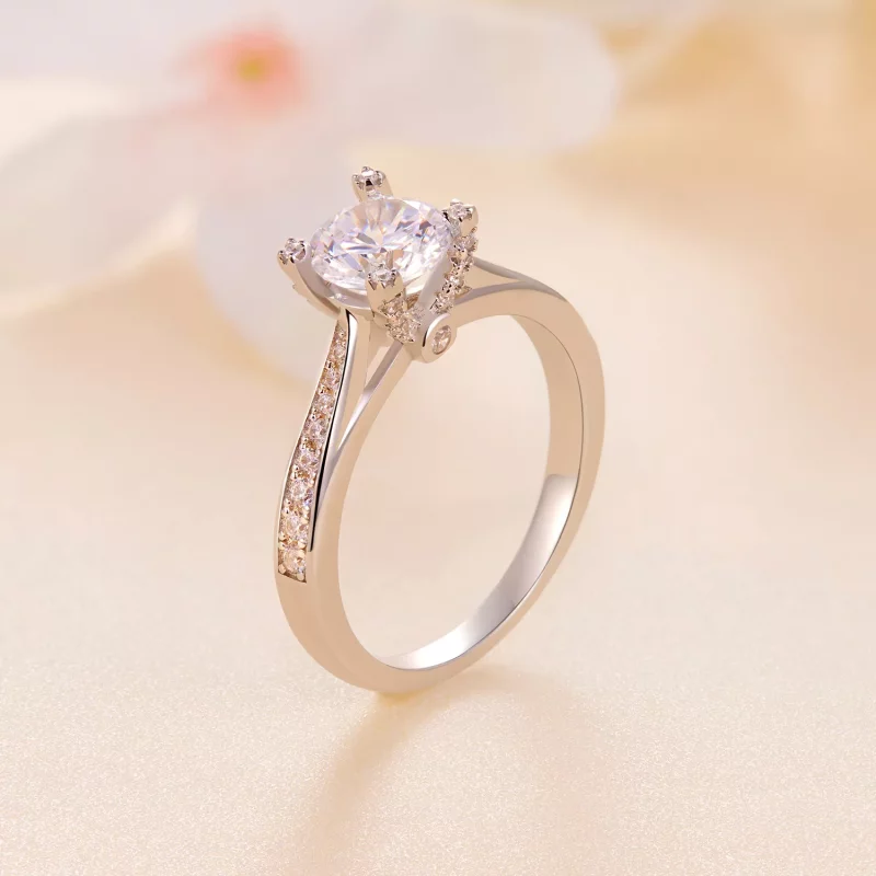 (imagen para) Anillo de boda exquisito estilo Pandora con Moissanite - MSR026 - Ver 2